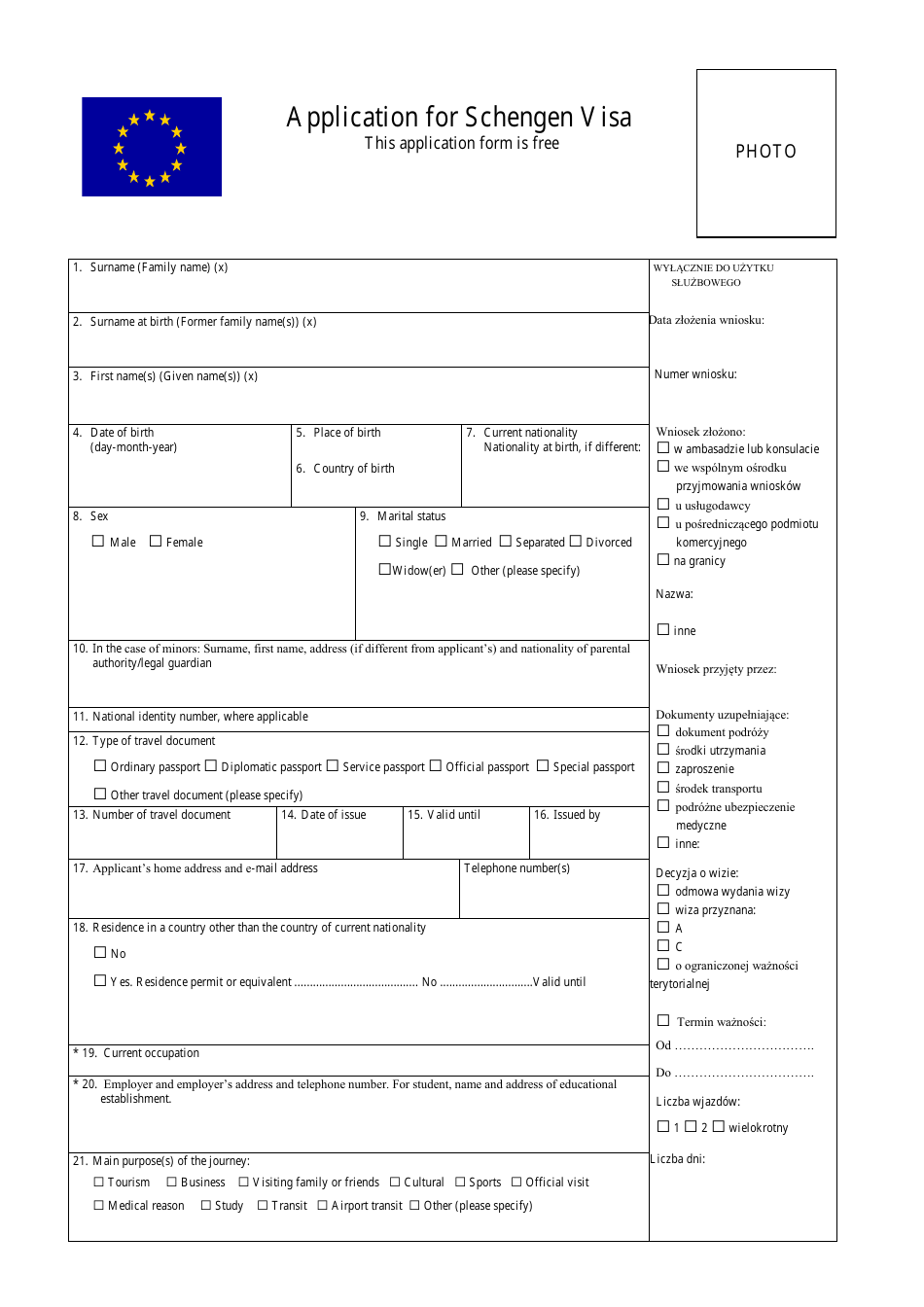 The Capital City Of Warsaw Masovian Voivodeship Poland Application For Schengen Visa Fill Out