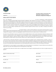 Document preview: Form RC-99 Assumption of Risks, Covenant Not to Sue, Authorization for Release of Personal Information, and Agreement of Assignment - Texas