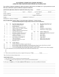 Document preview: Athletic Pre-participation Physical Examination Form - Davenport Community School District