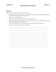 Teacher Feedback Form, Page 2