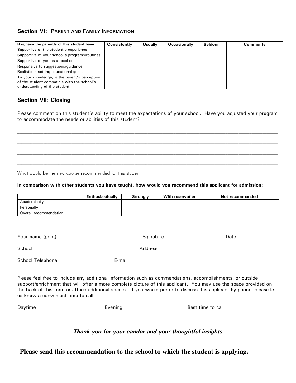 English Student Evaluation Form - Grades 6-12 - Aisne, Page 3