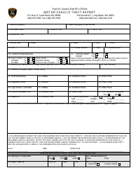 Document preview: Motor Vehicle Theft Report Form - Pacific County, Washington