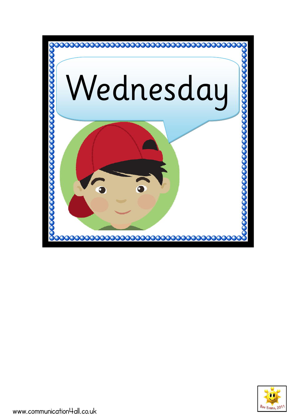 Boys and Girls Days of the Week Cards, Page 3