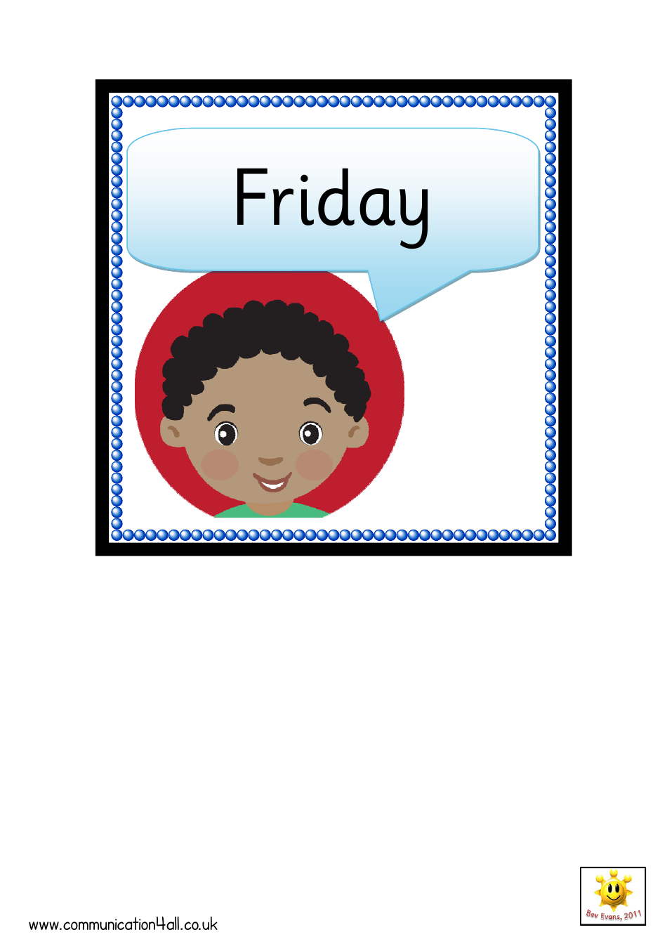 Boys and Girls Days of the Week Cards, Page 5