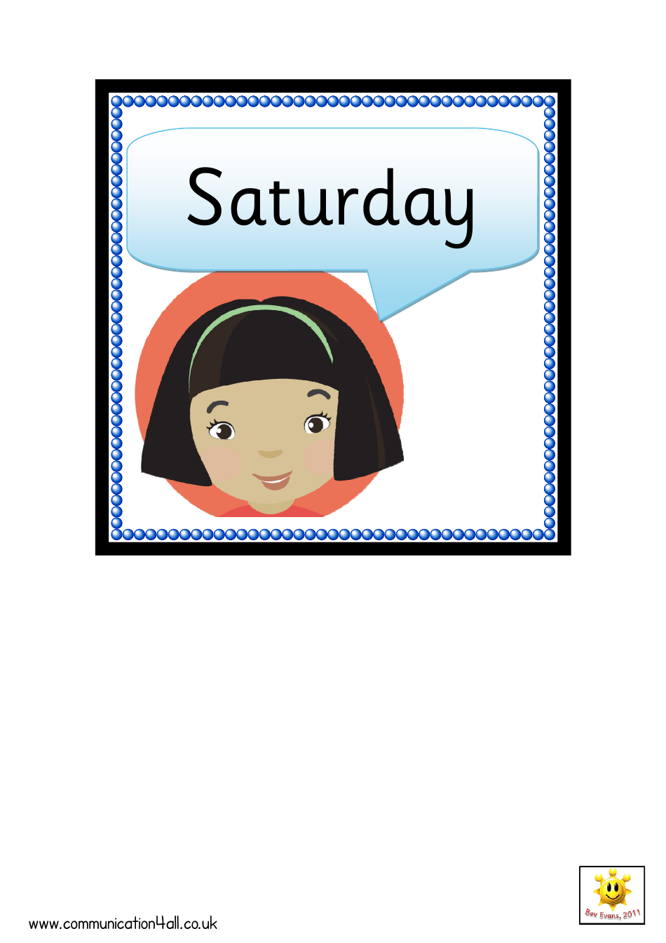 Boys and Girls Days of the Week Cards, Page 6