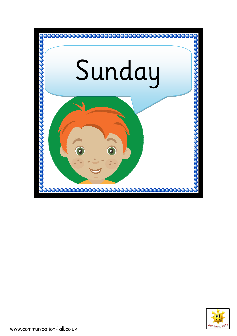 Boys and Girls Days of the Week Cards, Page 7