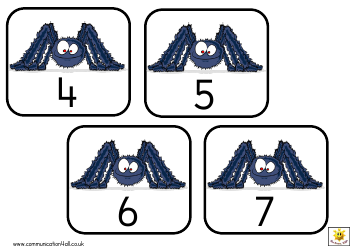 Spider 0-50 Number Cards, Page 2