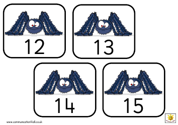 Spider 0-50 Number Cards, Page 4