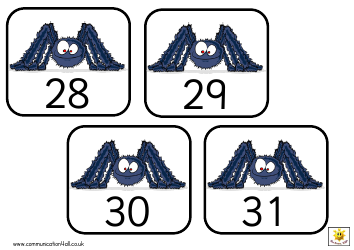 Spider 0-50 Number Cards, Page 8