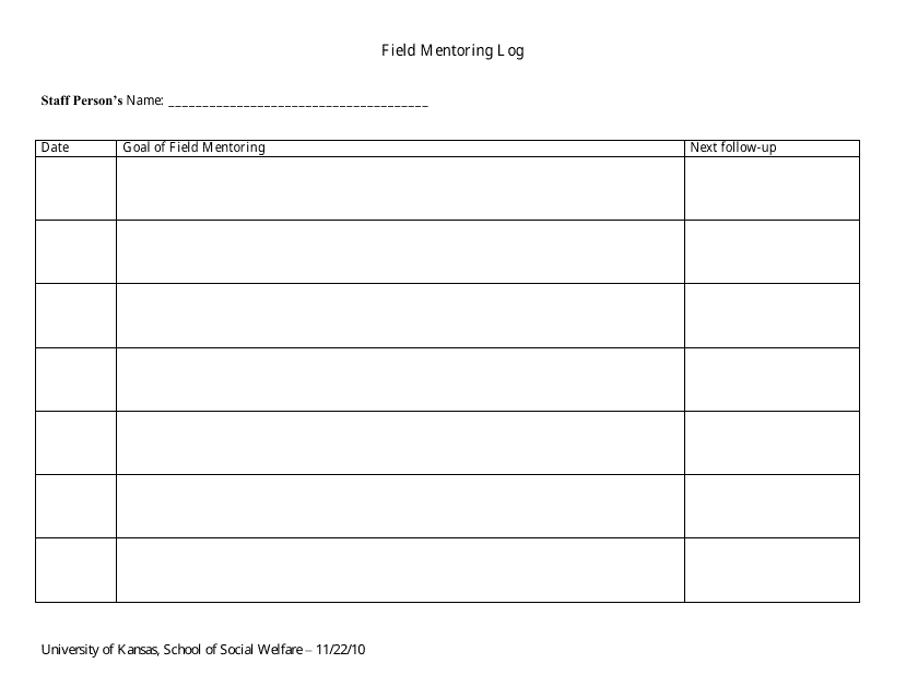 Field Monitoring Form