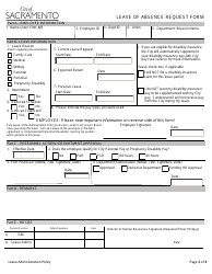 Document preview: Leave of Absence Request Form - Sacramento, California