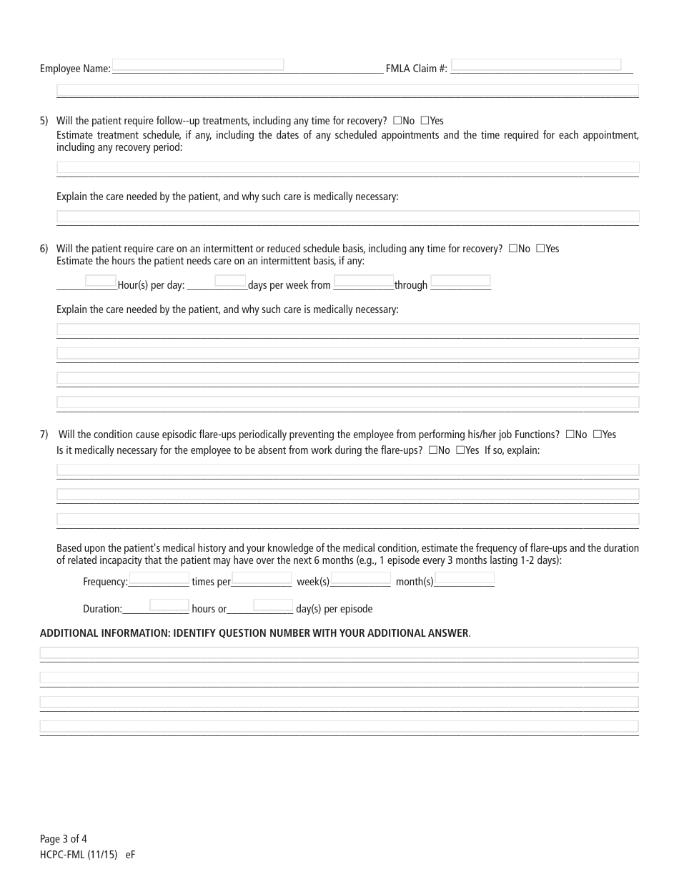 Form Hcpc-fml - Fill Out, Sign Online And Download Fillable Pdf 