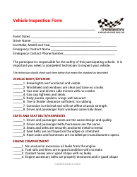 &quot;Vehicle Inspection Form - Trackmasters&quot;