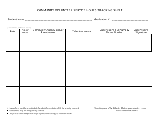 Document preview: Volunteer Hours Tracking Sheet - Volunteer Halton