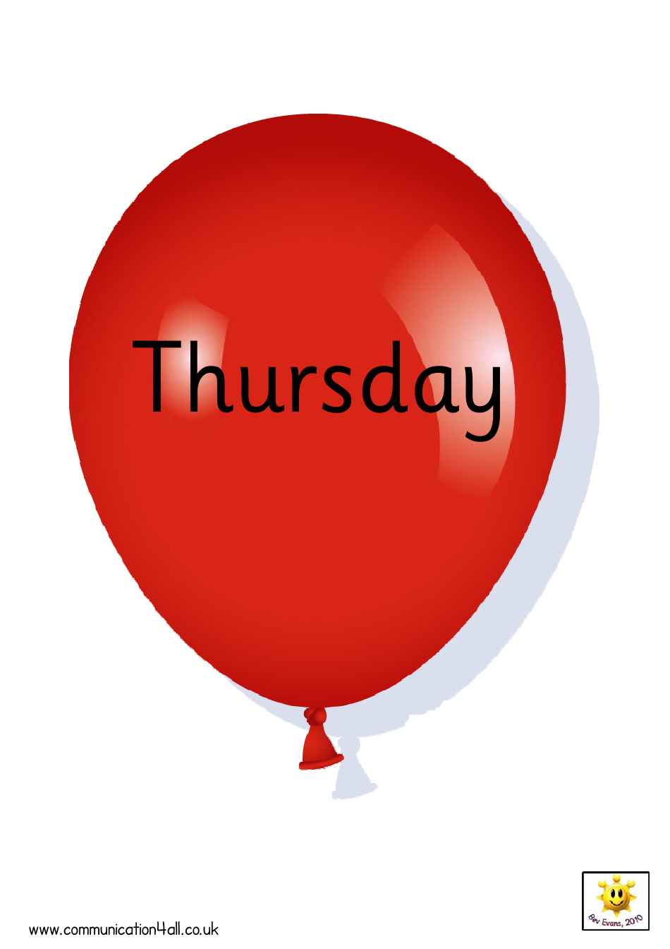 Balloon Days of the Week Cards, Page 4