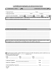 Document preview: Confidential Employee Corrective Action Form