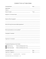 Document preview: Corrective Action Form