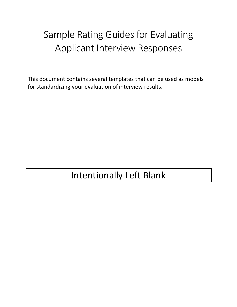 Interview Rating Forms Preview