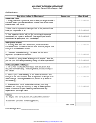 Interview Rating Forms, Page 4