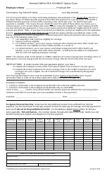 Document preview: Retiree/Cobra Pre-payment Option Form