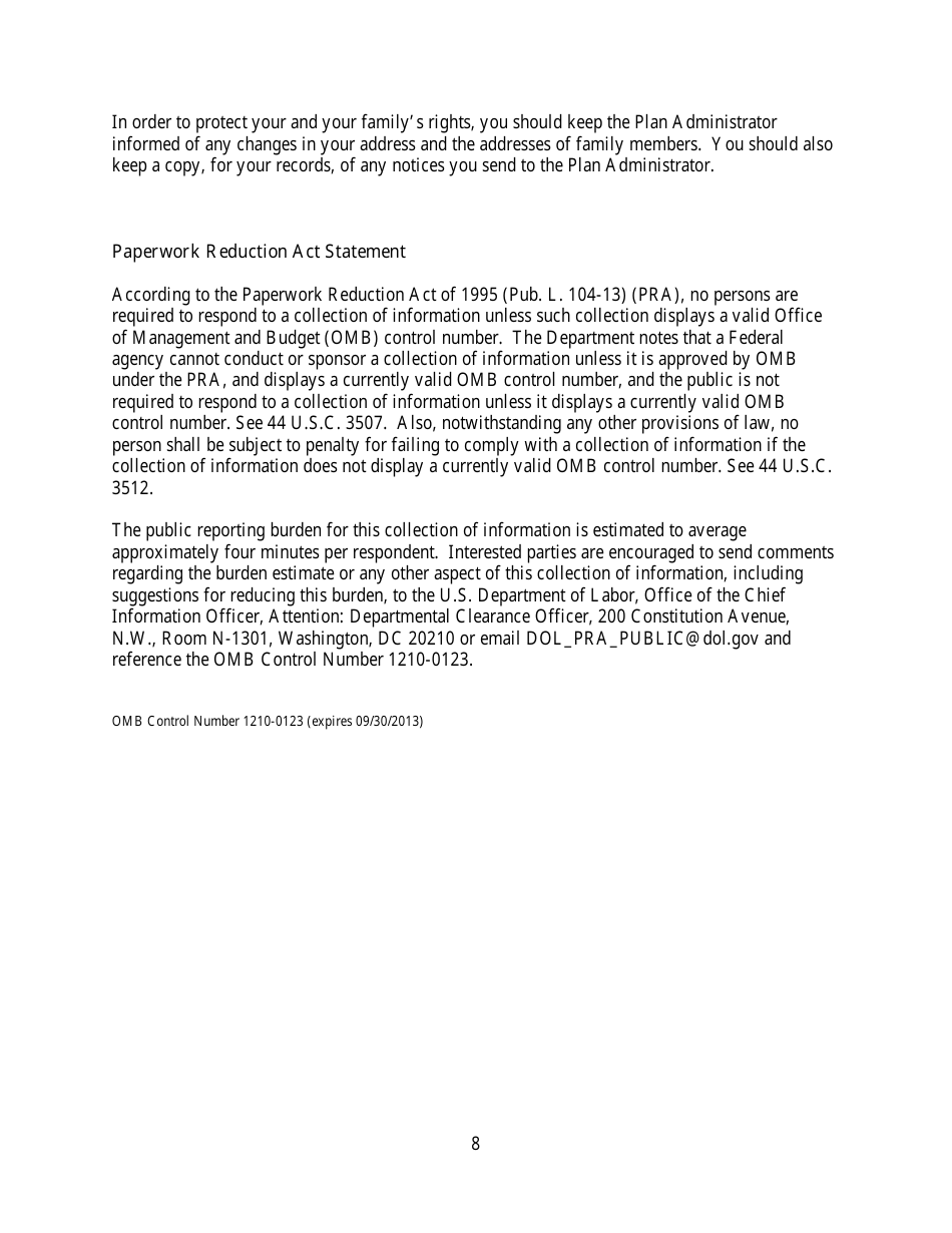 Model Cobra Continuation Coverage Election Notice Form, Page 8