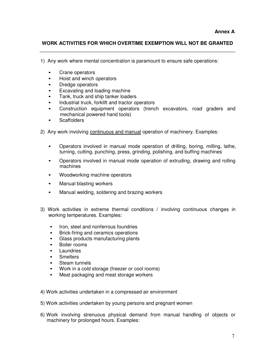 Application for Overtime Exemption in Excess of 72 Hours a Month Under Section 38(5) of the Employment Act - Singapore, Page 7