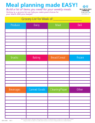 &quot;Weekly Grocery List Template - Bcbs&quot;