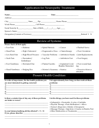 Document preview: Neuropathy Treatment Application Form