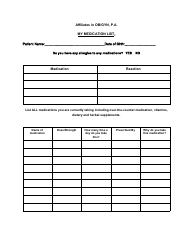 Document preview: Personal Medication List Template