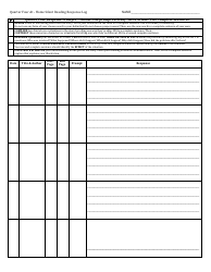 &quot;Quarter for at - Home Silent Reading Response Log Template&quot;
