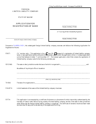 Form MLLC-2 Application for Registration of Name - Maine