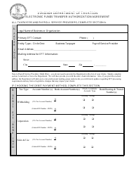 Electronic Funds Transfer Authorization Agreement Form - Virginia