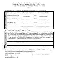 Electronic Funds Transfer Authorization Agreement Form - Virginia, Page 2