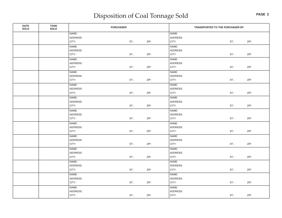 Form BL: CST-2 Coal Purchasers Report - Alabama, Page 2