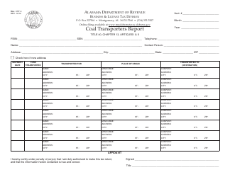 Document preview: Form B&L: CST-3 Coal Transporters Report - Alabama