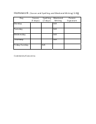 Home Reading Log Template, Page 2