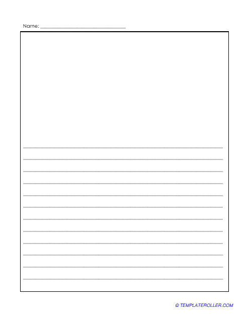 &quot;Lined Writing Paper Template With Picture Box&quot; Download Pdf