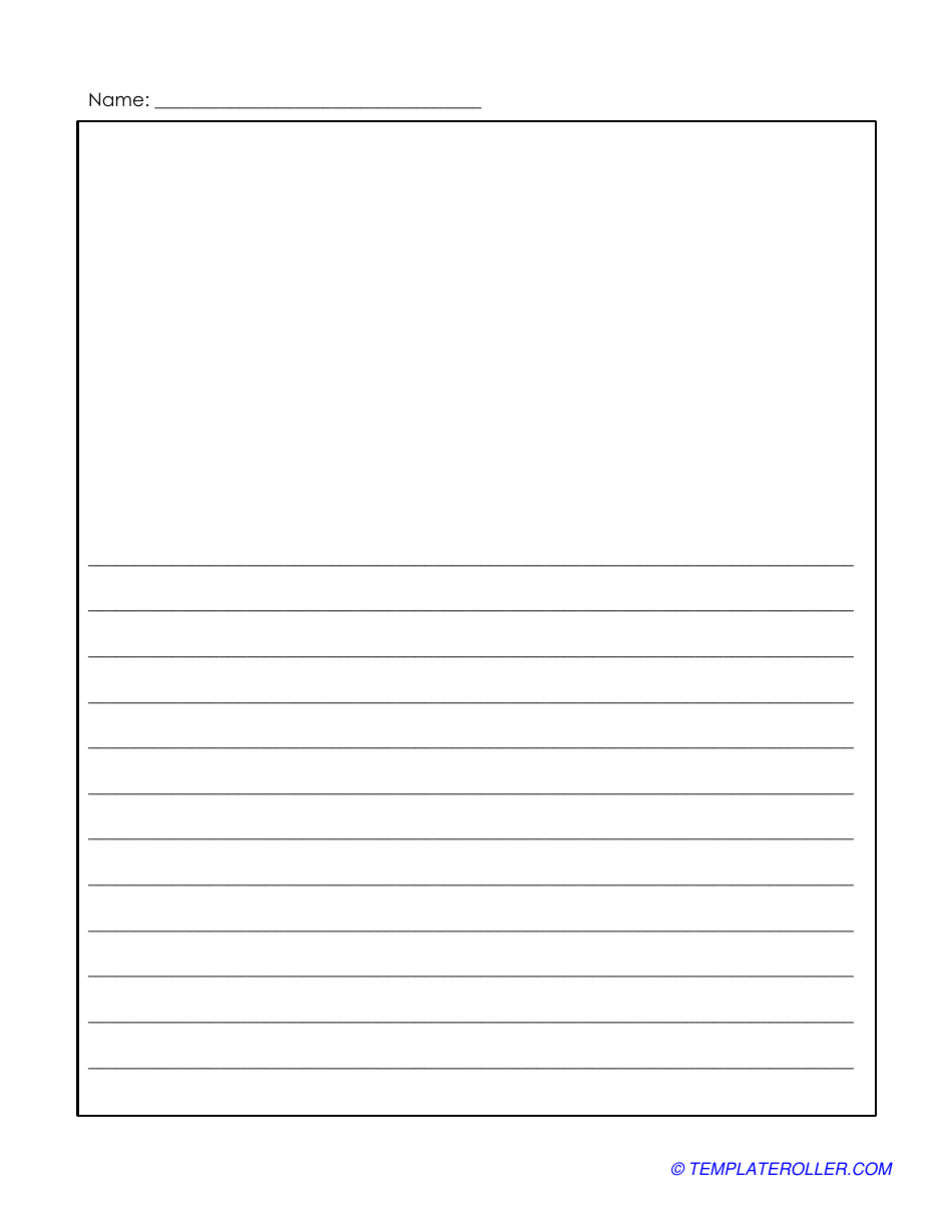 lined writing paper template with picture box download printable pdf templateroller