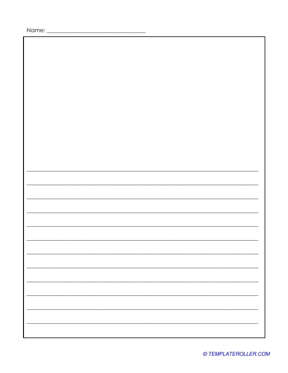 Lined Writing Paper Template With Picture Box