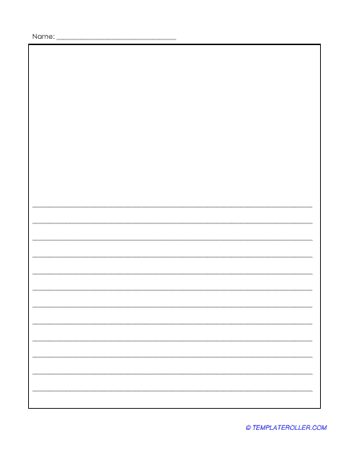 lined writing paper template with picture box download printable pdf