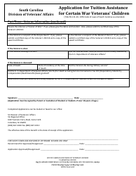 Application for Tuition Assistance for Certain War Veterans&#039; Children - South Carolina, Page 2