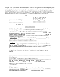Eviction Petition Form - Harris County, Texas