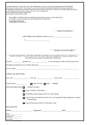 FA Form 2-A &quot;Application for Non-immigrant Visa&quot; - Philippines, Page 2