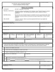 Document preview: DD Form 2538 Leave Donor Application - Voluntary Leave Transfer Program