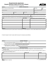 Form MILTC-1400 &quot;Respite Subsidy Application&quot; - Nebraska