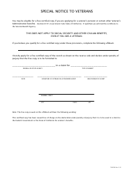 Birth Record Application Form - Norwalk, California, Page 2