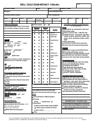 Well Child Exam Template - Infancy 9 Month - Ohio