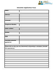 Volunteer Application Form - ARC Communities