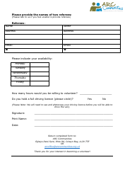 Volunteer Application Form - ARC Communities, Page 2