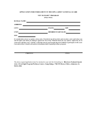 Application for Enrollment - Iowa Army National Guard - Iowa